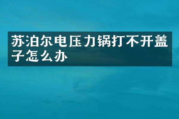 苏泊尔电压力锅打不开盖子怎么办
