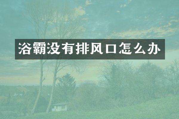 浴霸没有排风口怎么办