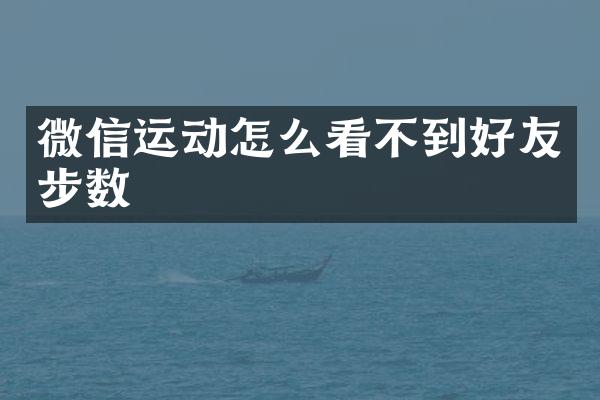微信运动怎么看不到好友步数