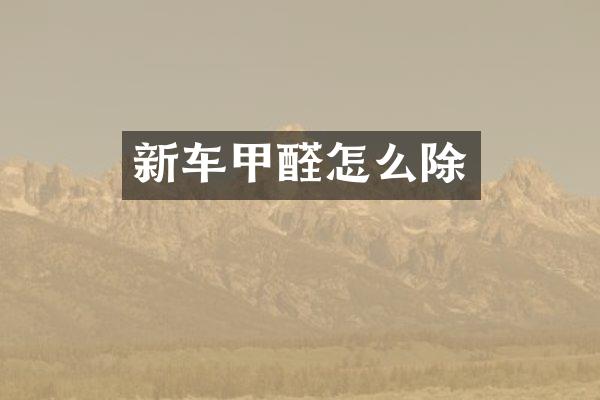 新车甲醛怎么除