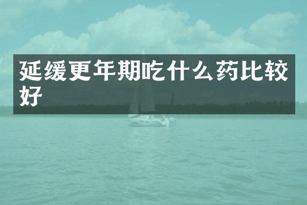 延缓更年期吃什么药比较好