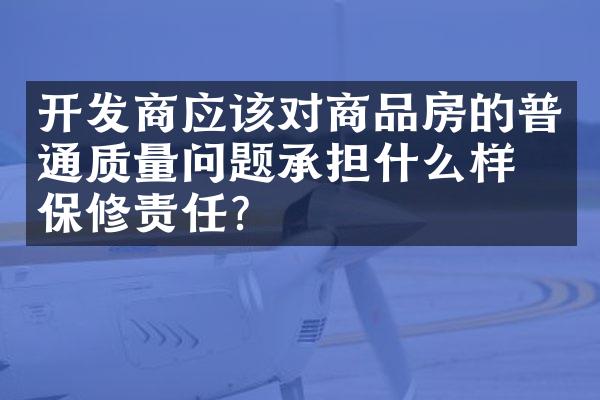 开发商应该对商品房的普通质量问题承担什么样的保修责任？