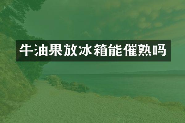 牛油果放冰箱能催熟吗
