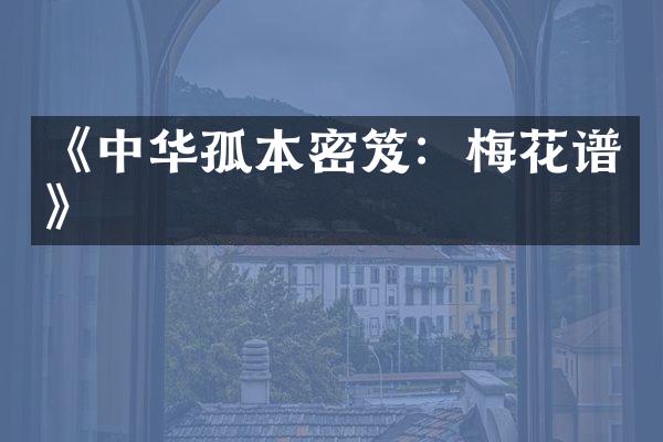 《中华孤本密笈：梅花谱》