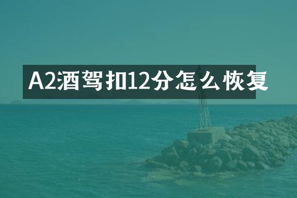 A2酒驾扣12分怎么恢复