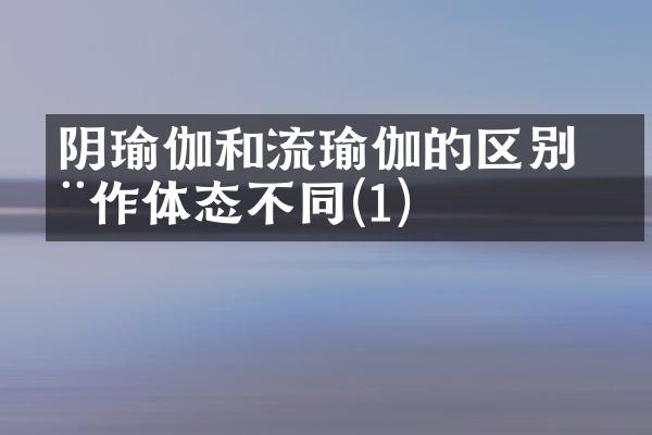 阴瑜伽和流瑜伽的区别 动作体态不同(1)