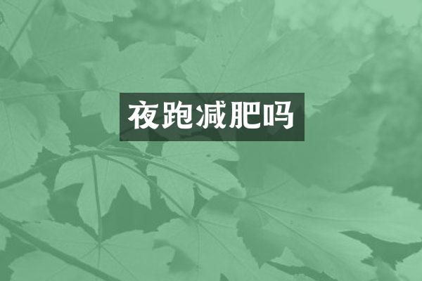 夜跑减肥吗