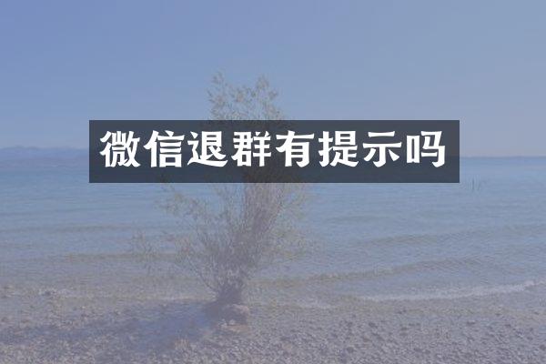 微信退群有提示吗