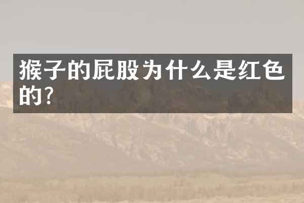 猴子的屁股为什么是红色的？