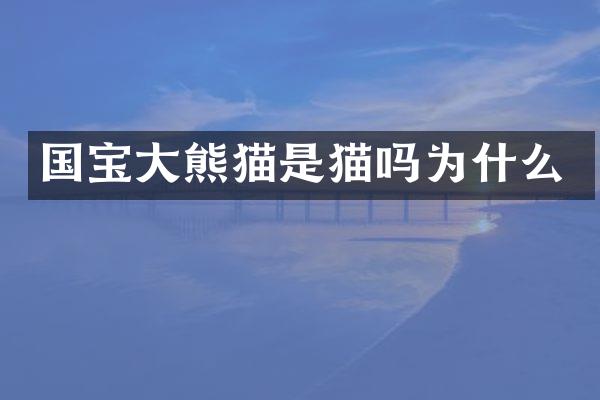 国宝大熊猫是猫吗为什么