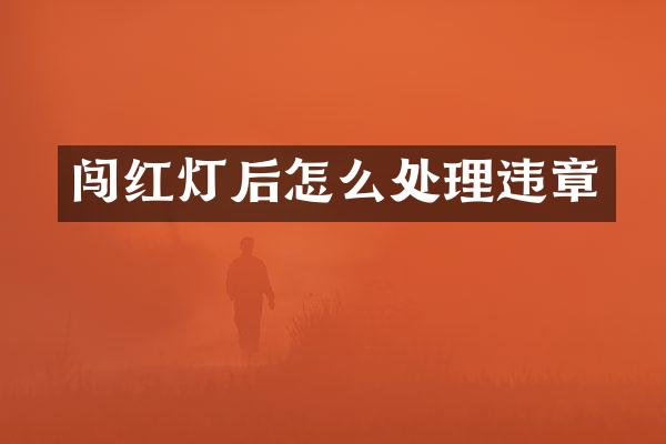 闯红灯后怎么处理违章