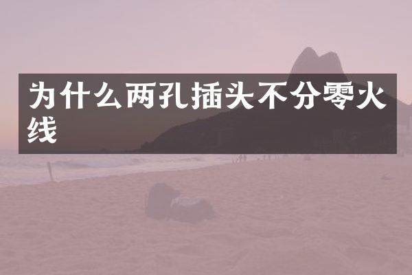 为什么两孔插头不分零火线