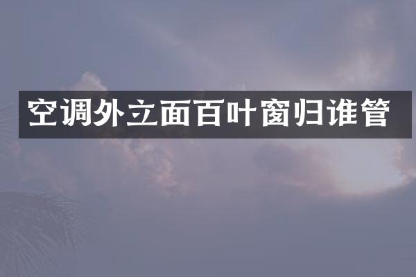 空调外立面百叶窗归谁管