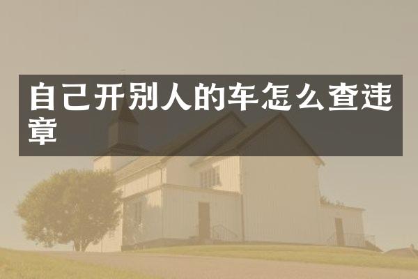 自己开别人的车怎么查违章