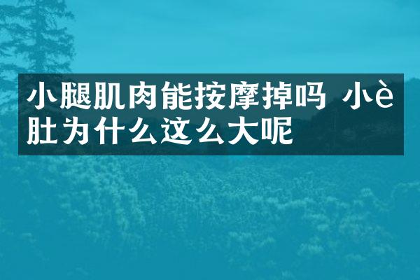 小腿肌肉能按摩掉吗 小腿肚为什么这么大呢