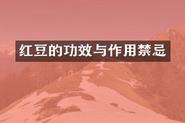 红豆的功效与作用禁忌