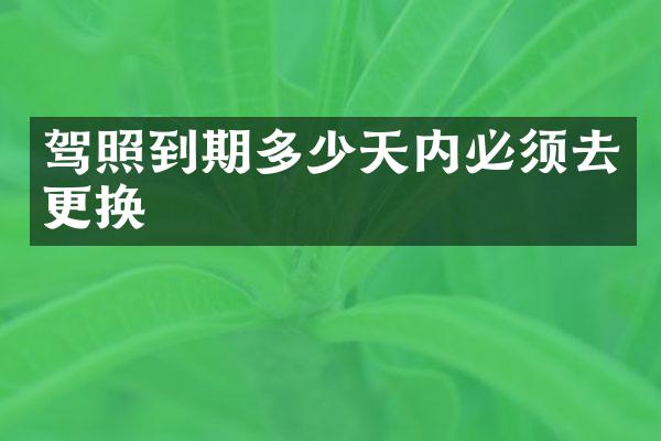 驾照到期多少天内必须去更换