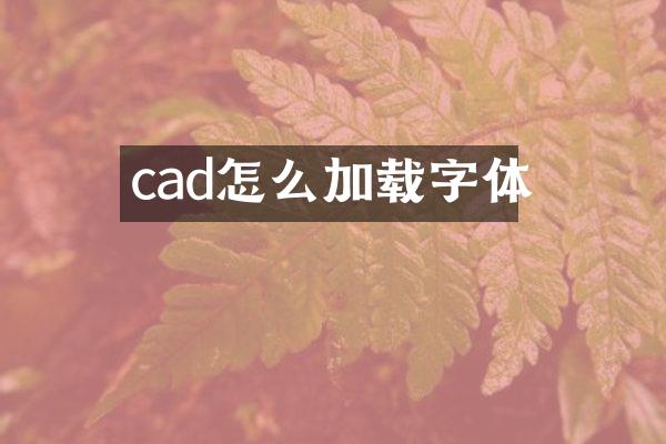cad怎么加载字体