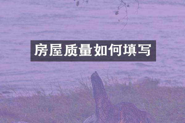 房屋质量如何填写