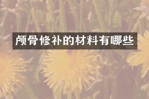 颅骨修补的材料有哪些