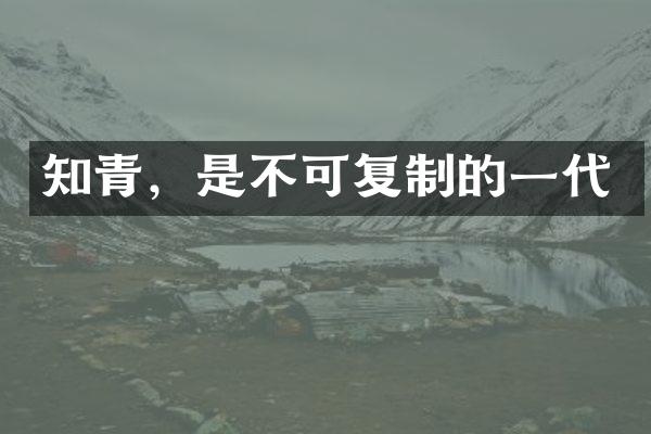 知青，是不可复制的一代