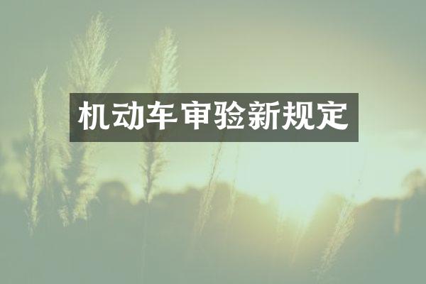 机动车审验新规定