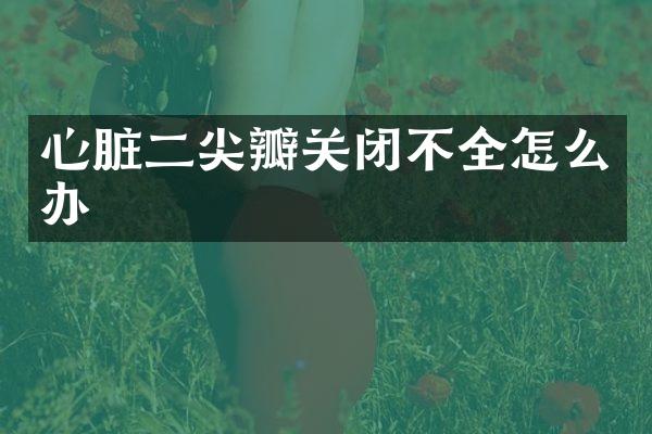 心脏二尖瓣关闭不全怎么办