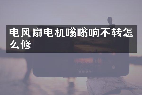 电风扇电机嗡嗡响不转怎么修