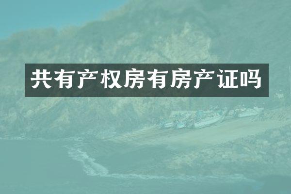 共有产权房有房产证吗