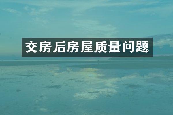 交房后房屋质量问题