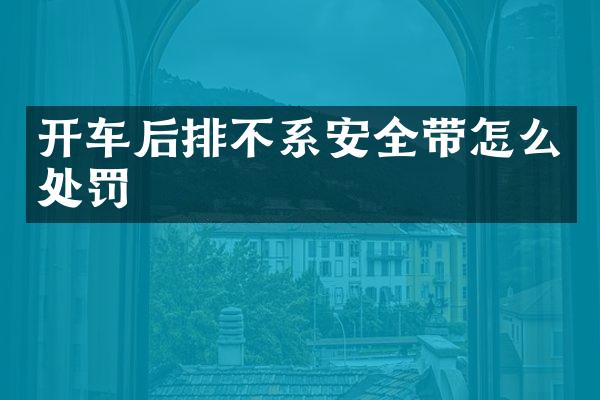 开车后排不系安全带怎么处罚