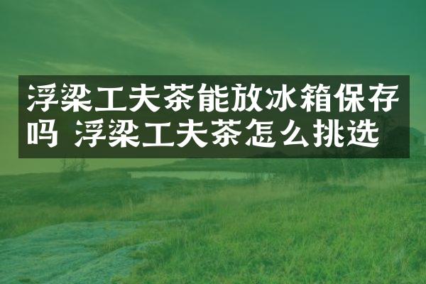 浮梁工夫茶能放冰箱保存吗 浮梁工夫茶怎么挑选