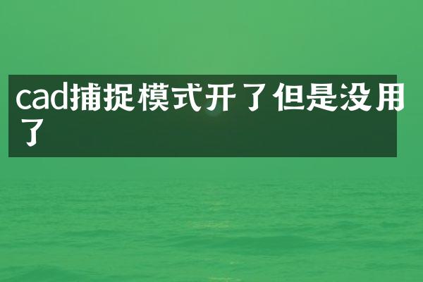 cad捕捉模式开了但是没用了