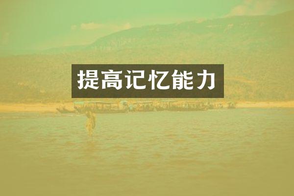 提高记忆能力