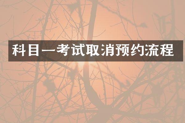 科目一考试取消预约流程