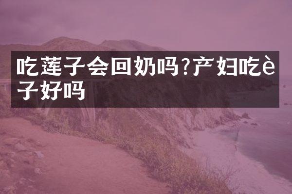 吃莲子会回奶吗?产妇吃莲子好吗