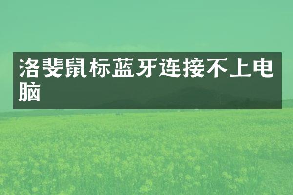 洛斐鼠标蓝牙连接不上电脑