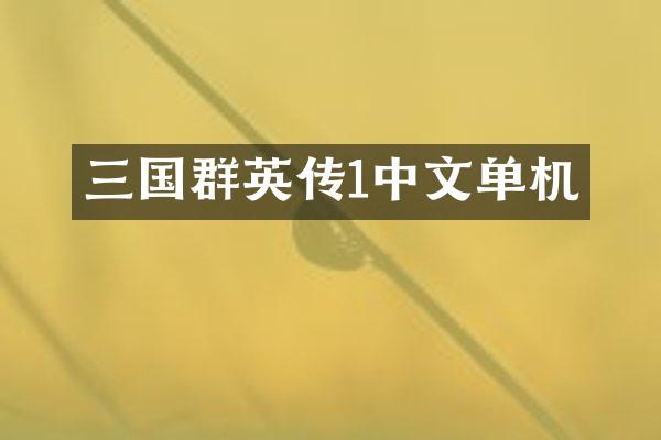 三国群英传1中文单机