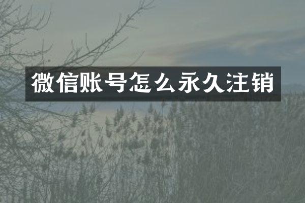 微信账号怎么永久注销