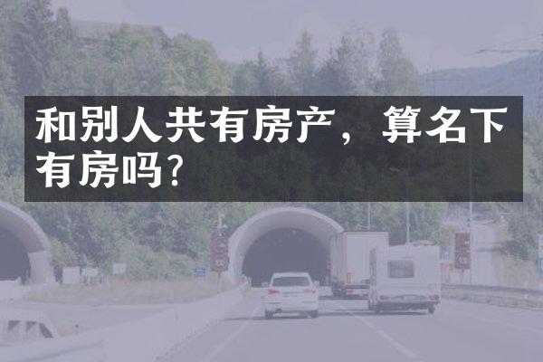 和别人共有房产，算名下有房吗？