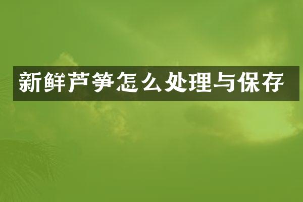 新鲜芦笋怎么处理与保存