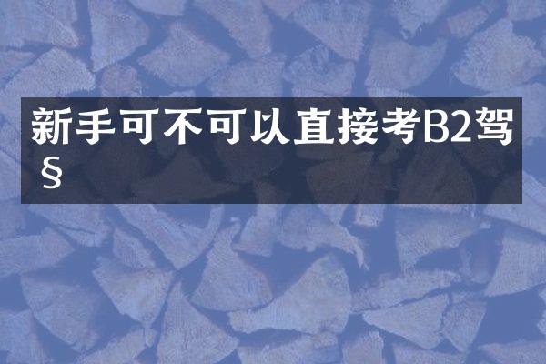 新手可不可以直接考B2驾照