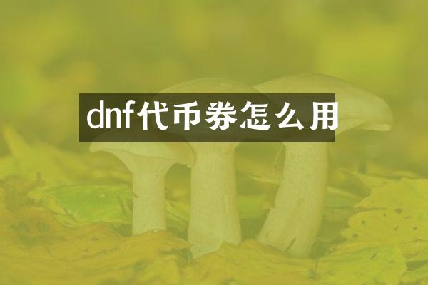 dnf代币券怎么用