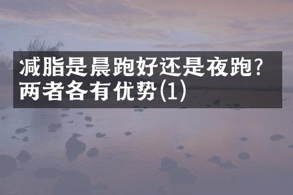 减脂是晨跑好还是夜跑？两者各有优势(1)