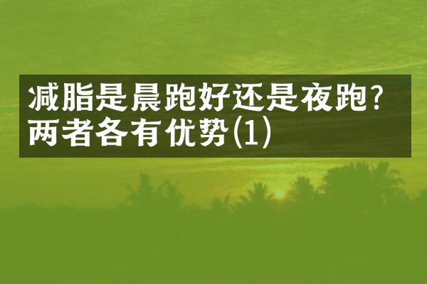 减脂是晨跑好还是夜跑？两者各有优势(1)