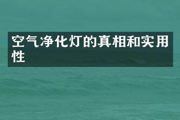 空气净化灯的真相和实用性