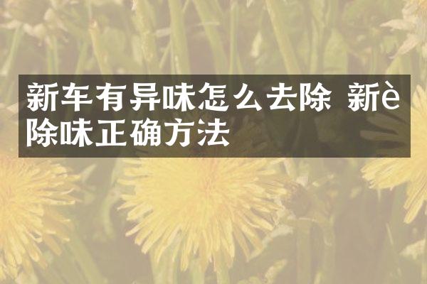 新车有异味怎么去除 新车除味正确方法