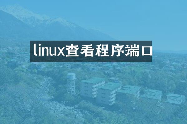 linux查看程序端口