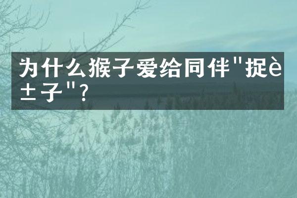为什么猴子爱给同伴"捉虱子"？