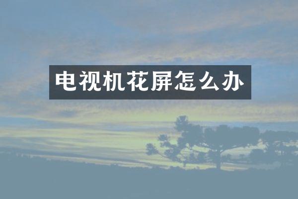 电视机花屏怎么办